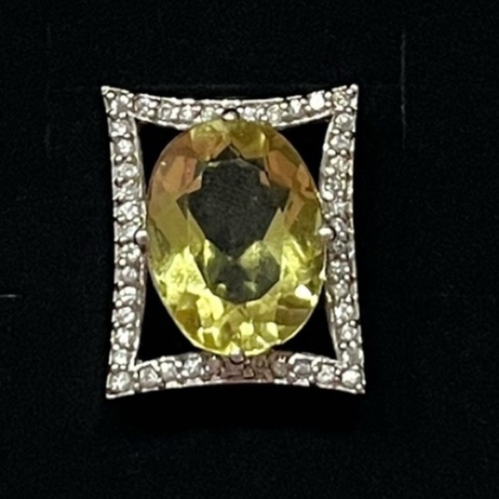 Lemon quartz sterling silver pendant